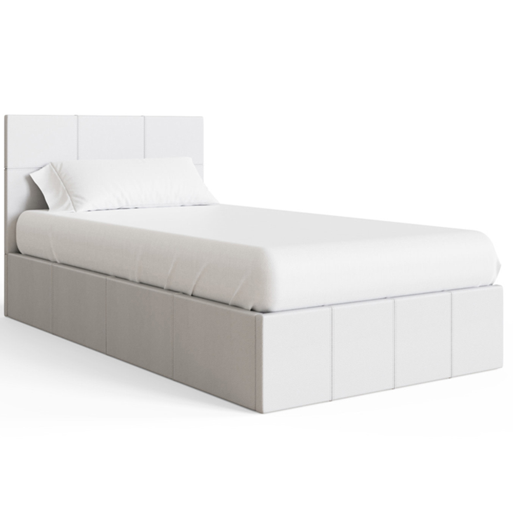 GFW Single White End Lift Ottoman Bed Image 5