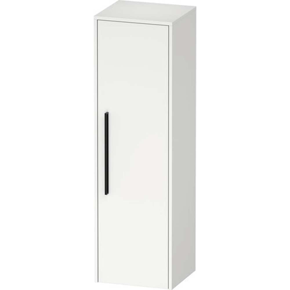 Duravit D-Code Single Right Door Matt White Semi-Tall Cabinet with Black Handle 1320 x 400mm Image 2