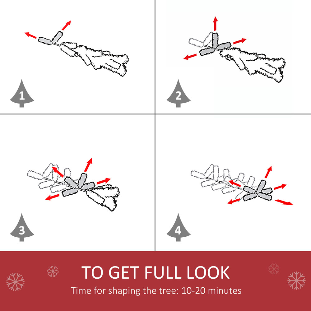 Everglow Fibre Optic LED White Artificial Christmas Tree 5ft Image 6