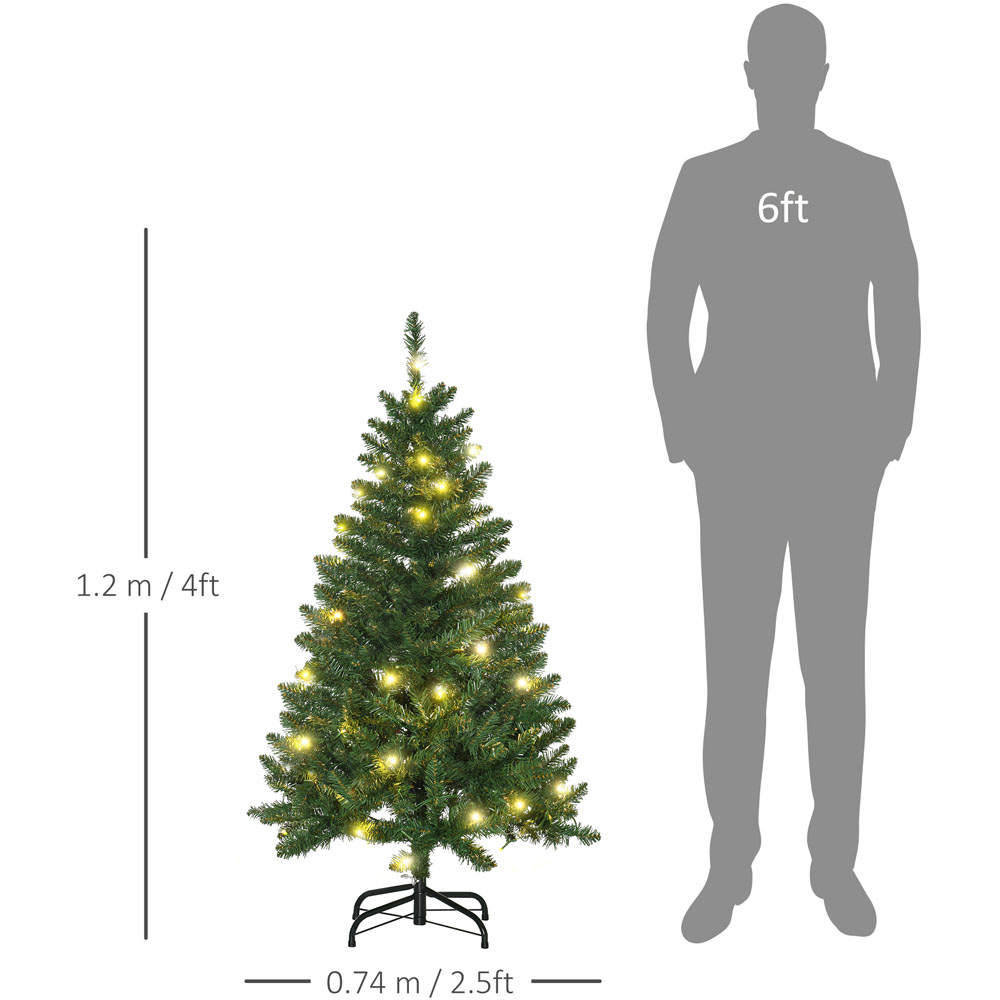 Everglow Warm White LED Pre-Lit Green Artificial Christmas Tree 4ft Image 7