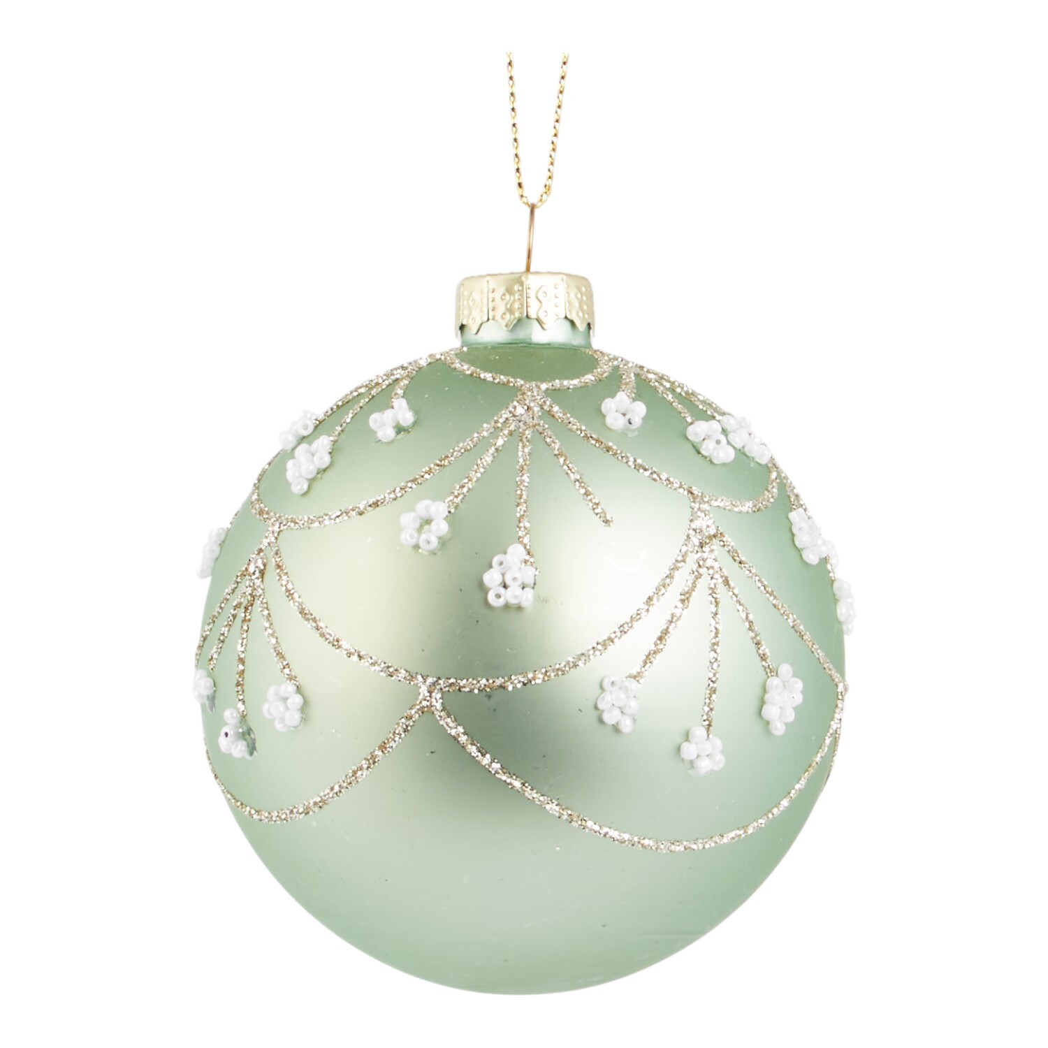 Sage Green Embellished Bauble Image 3