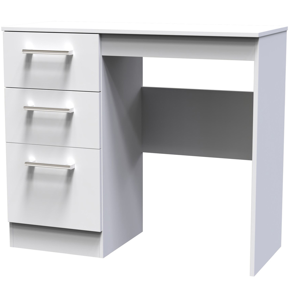 Crowndale Devon 3 Drawer White Dressing Table Image 2