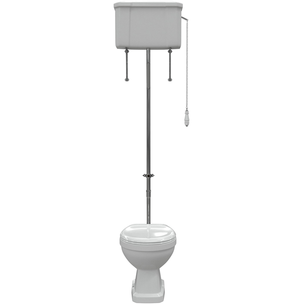 Bathstore Pelosa High Level WC and Standard Soft Close Seat with Dual Flush and Brass Hinges Image 3