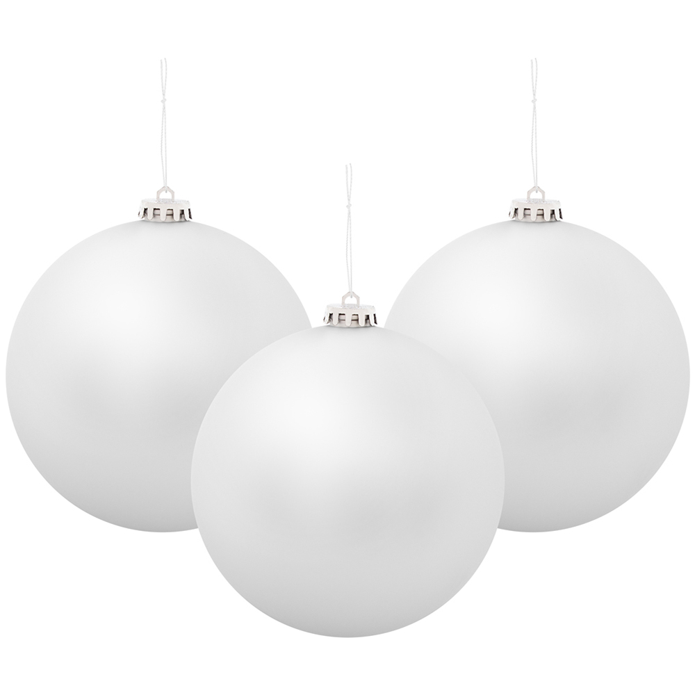 The Christmas Workshop Silver Matte Bauble 3 Pack Homebase
