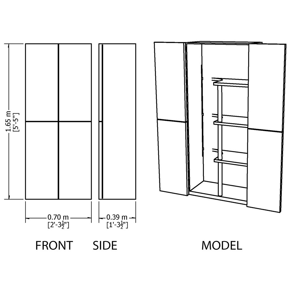 Shire 5.5 x 2.4ft Large Storage Cupboard Image 3