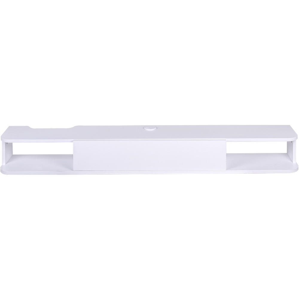 Living and Home Open Shelf White Wall Mounted TV Stand Image 2
