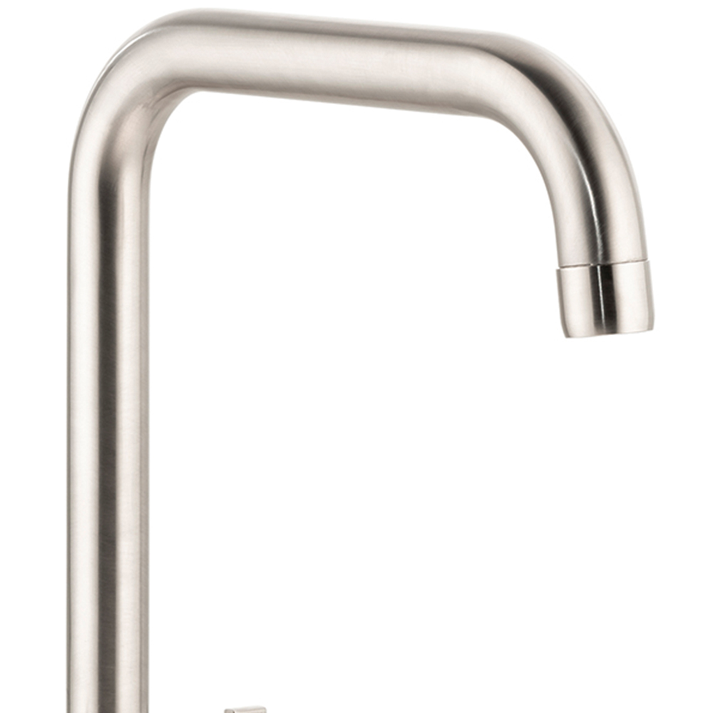 Pico Quad Brushed Nickel Dual Lever Mono Kitchen Tap Image 2