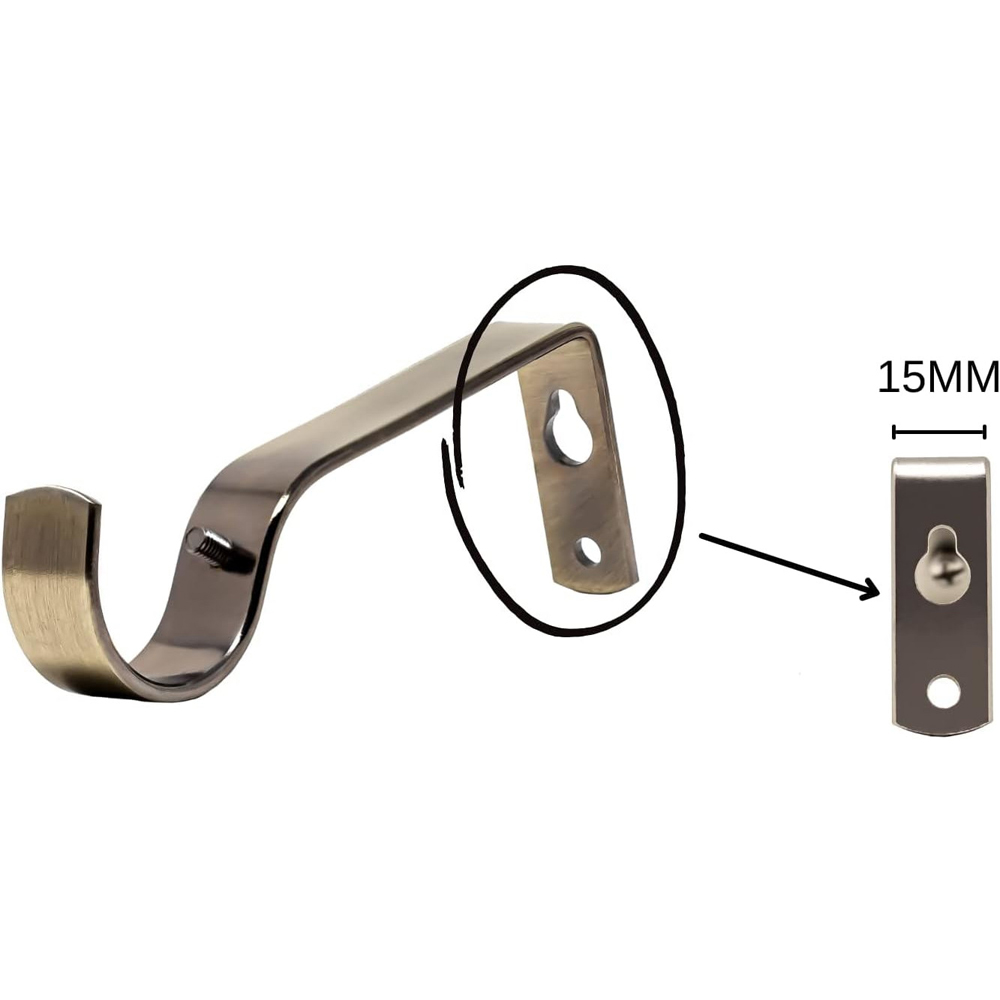 Home Treats 40 to 144cm Extendable Brass Metal Round Curtain Pole Image 8