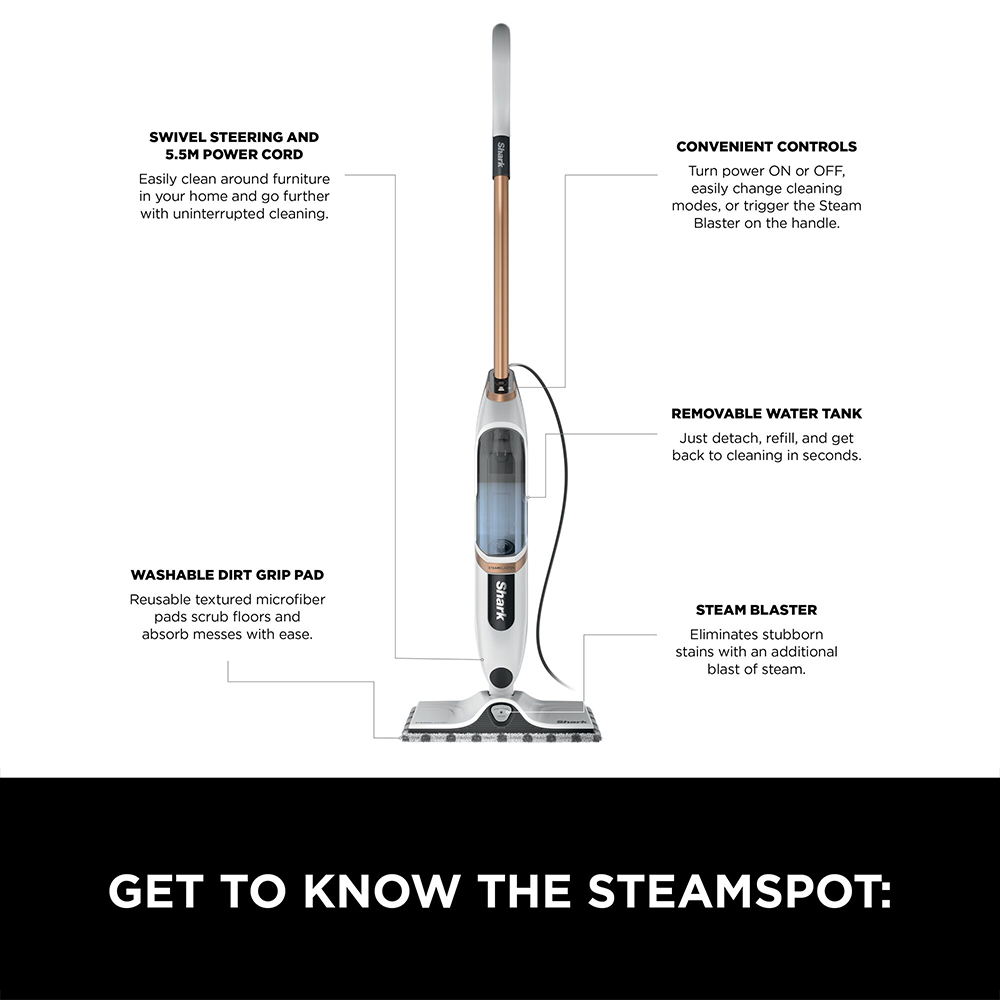 Shark S2001UK Steam Blaster Technology Steam Spot Mop Image 9