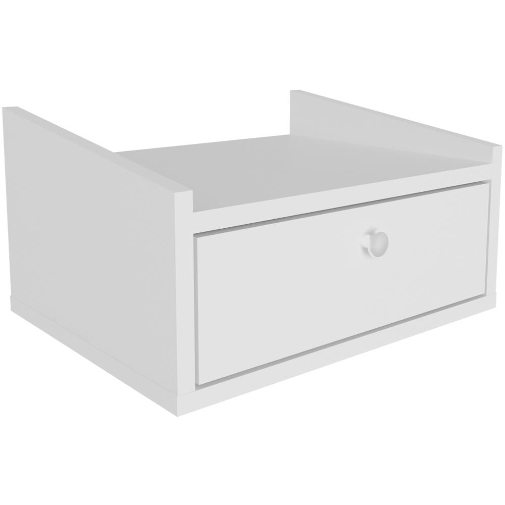 Decorotika Anel Single Drawer White Floating Bedside Table Image 3