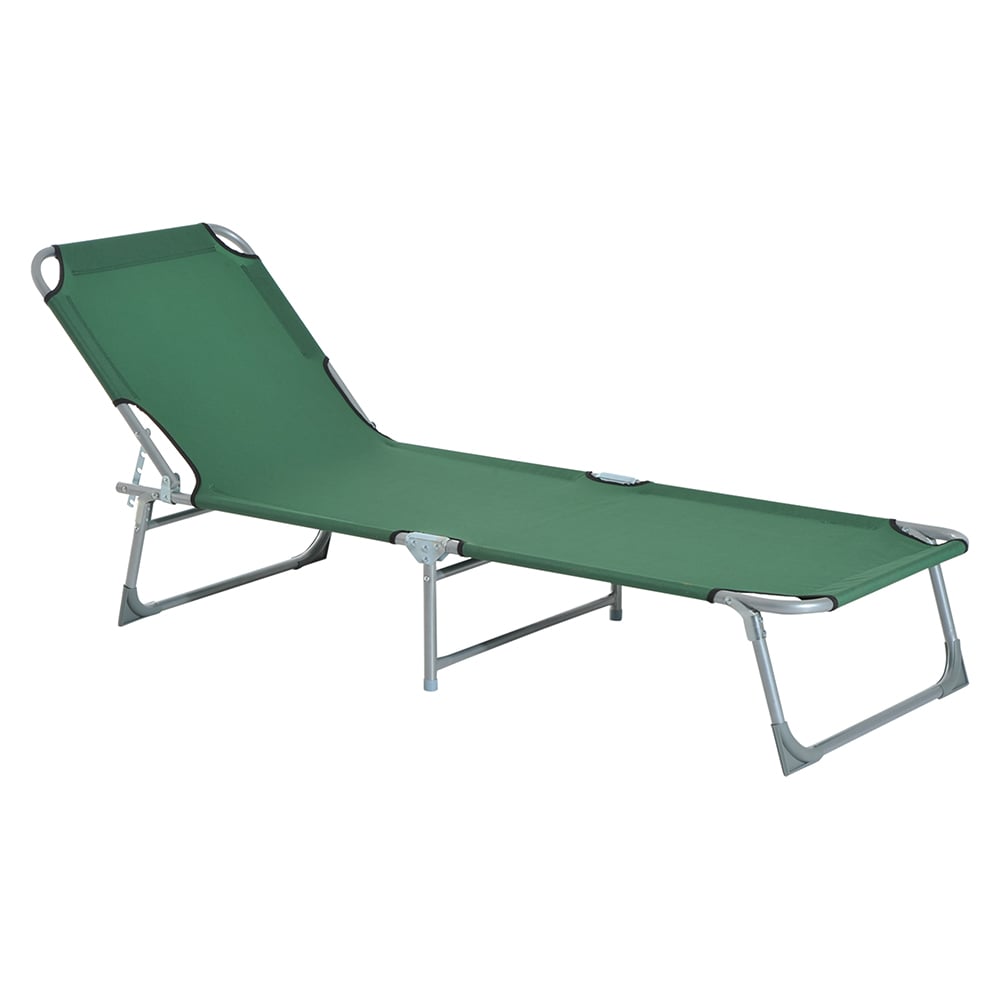 Outsunny Sun lounger Camping Cot Green Image 2