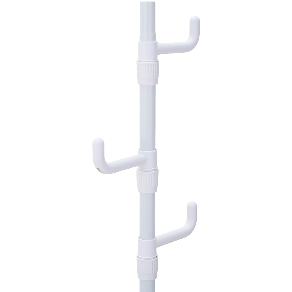 Living and Home White Adjustable Floor-to-Ceiling Coat Stand with 8 Hooks Image 6