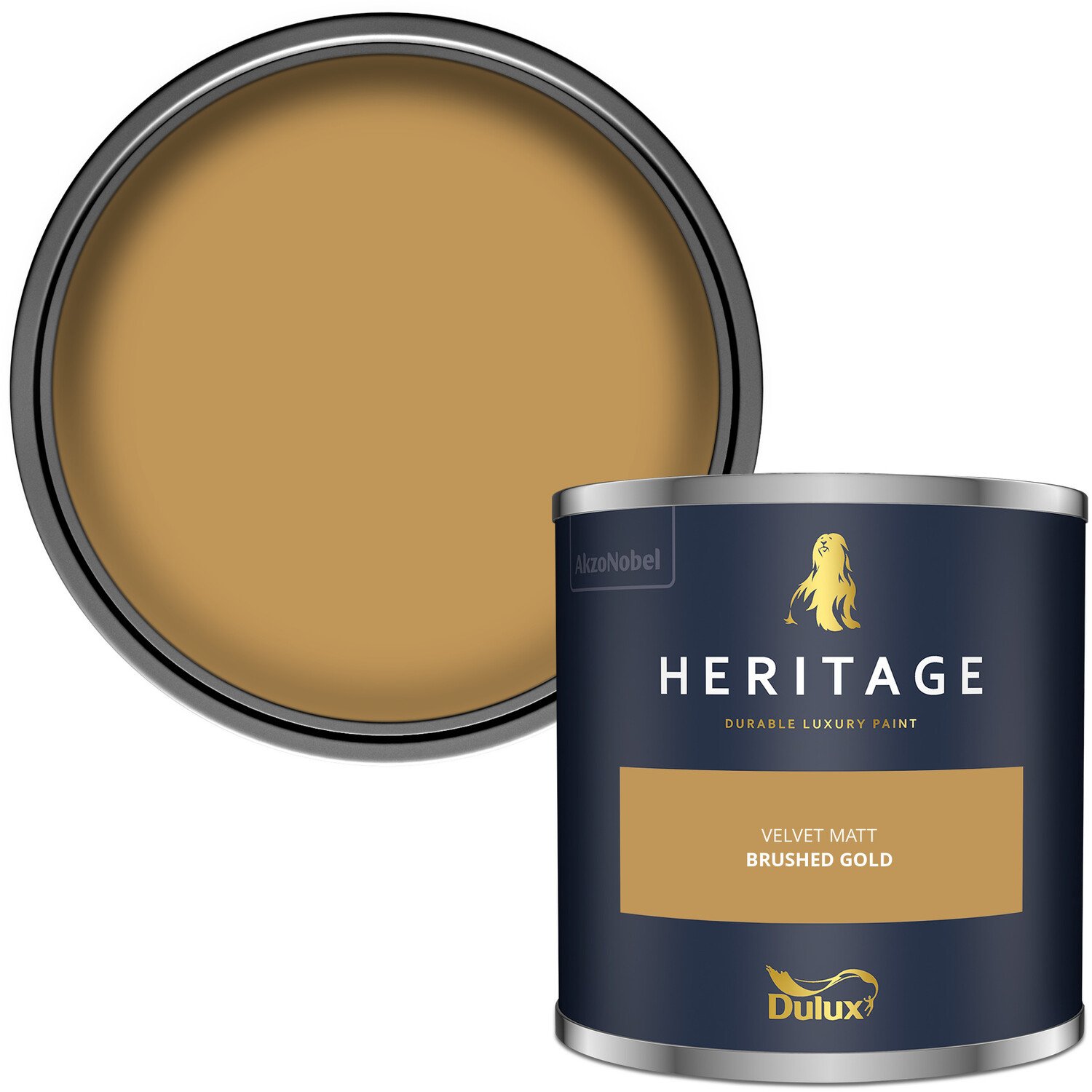 Dulux Heritage Walls and Ceilings Brushed Gold Velvet Matt Emulsion Paint Tester Image 2