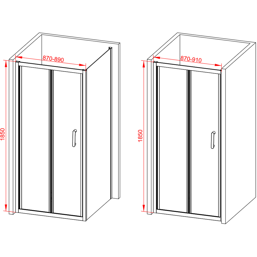 Bathstore Atlantis Brass Toughened Safety Glass Bi-Fold Door 900mm Image 5
