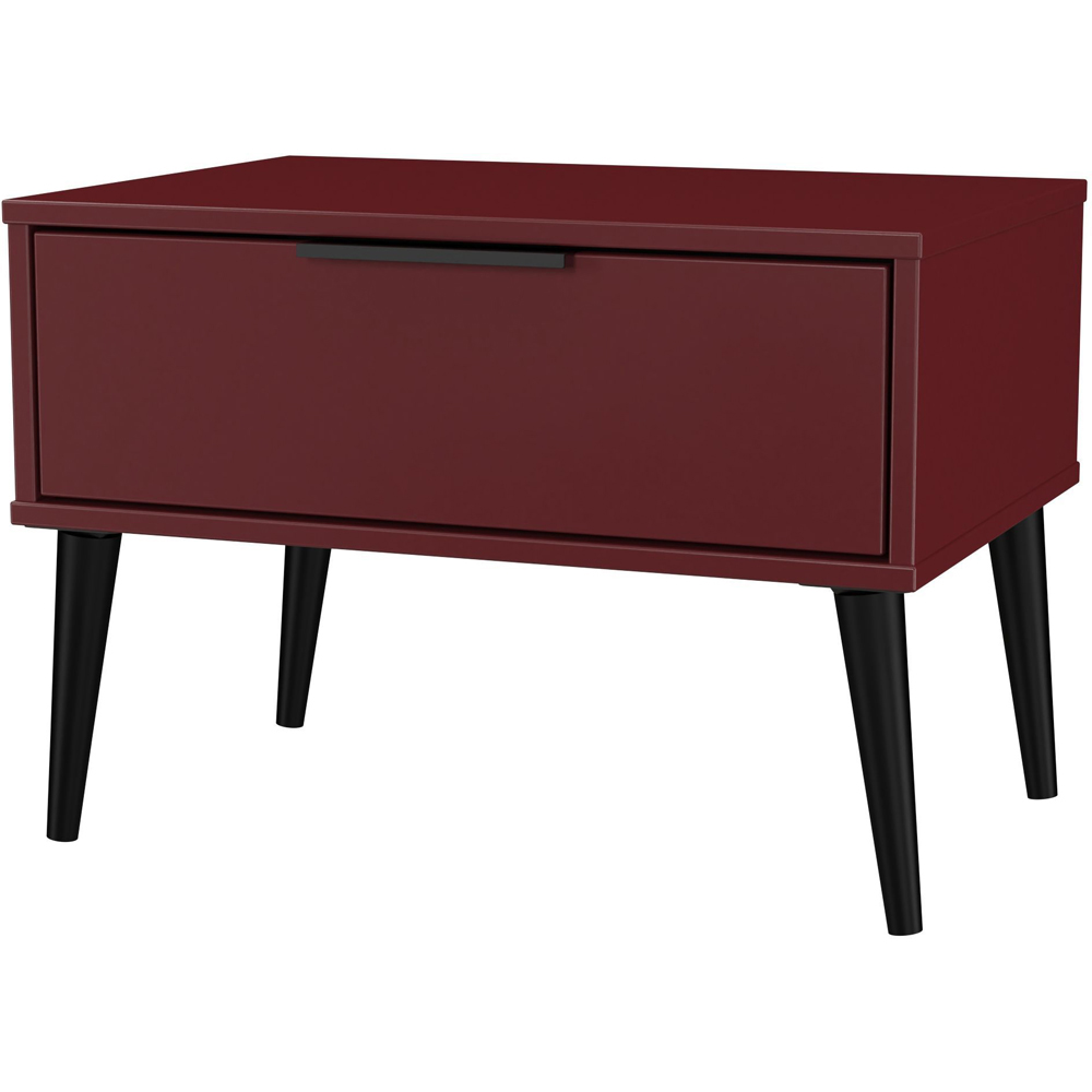Crowndale Hong Kong Single Drawer Matt Red and Black Wide Side Table Ready Assembled Image 2