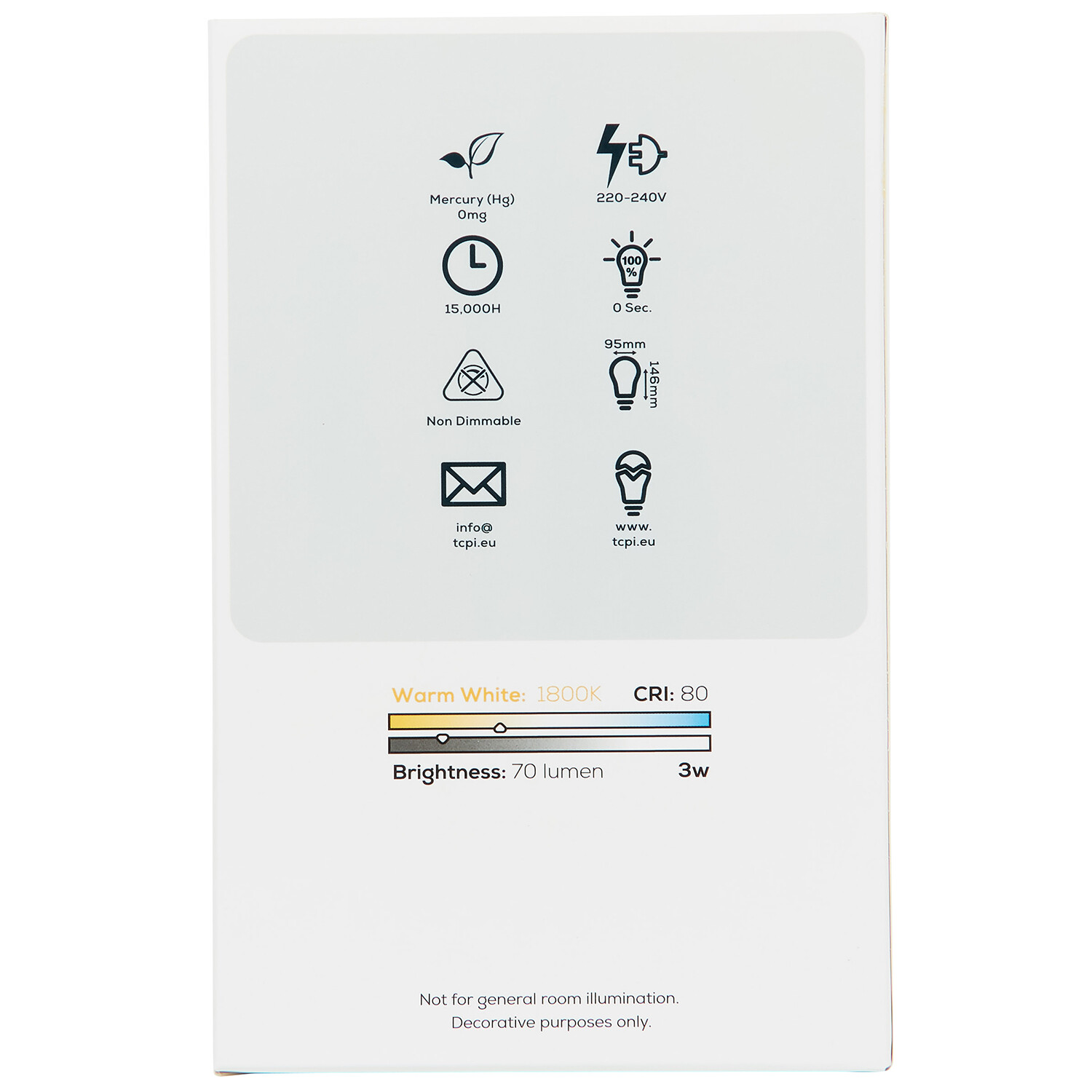 TCP Filament Smoke G95 70L B22 Warm White Bulb - Warm White Image 6