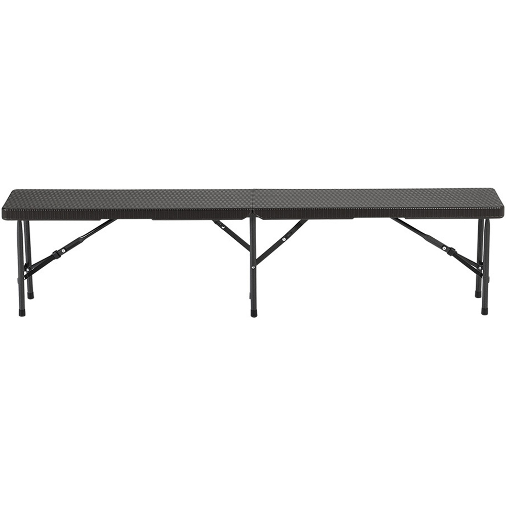 Living and Home Set of 2 Rattan Black Folding Bench Image 3