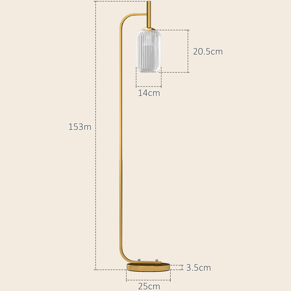 Portland Glass Lampshade Floor Lamp Image 9