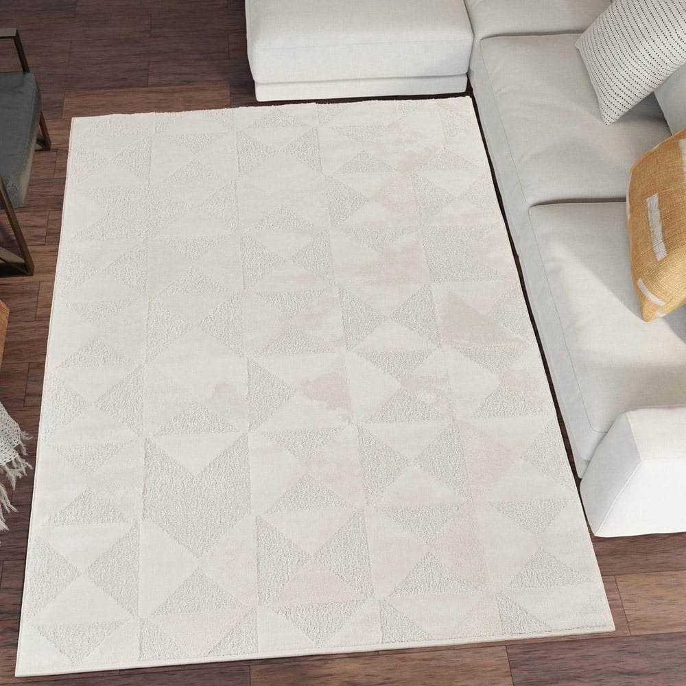 Desire Rugs Hamilton Cream Geometric Triangle Mosaic Rug 60 x 220cm Image 7
