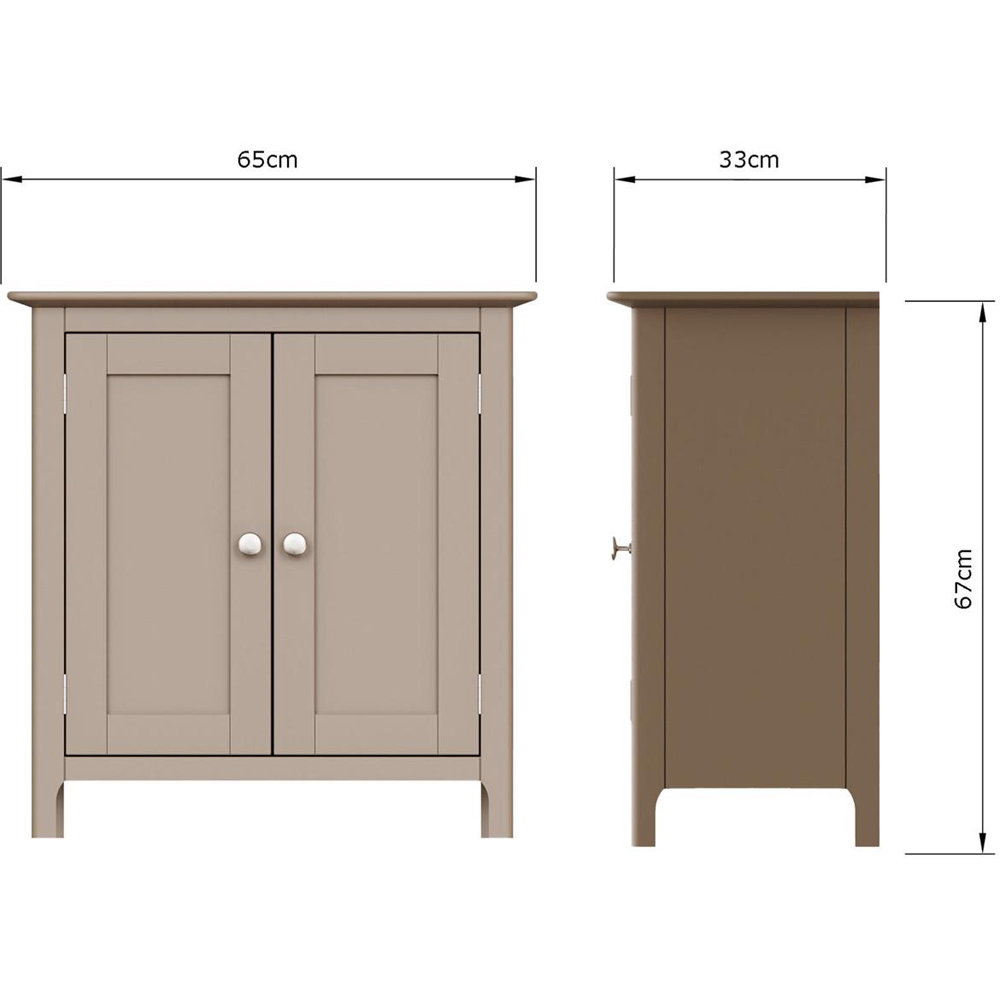 FWStyle Palma 2 Door Putty Ready Assembled Compact Sideboard Image 9