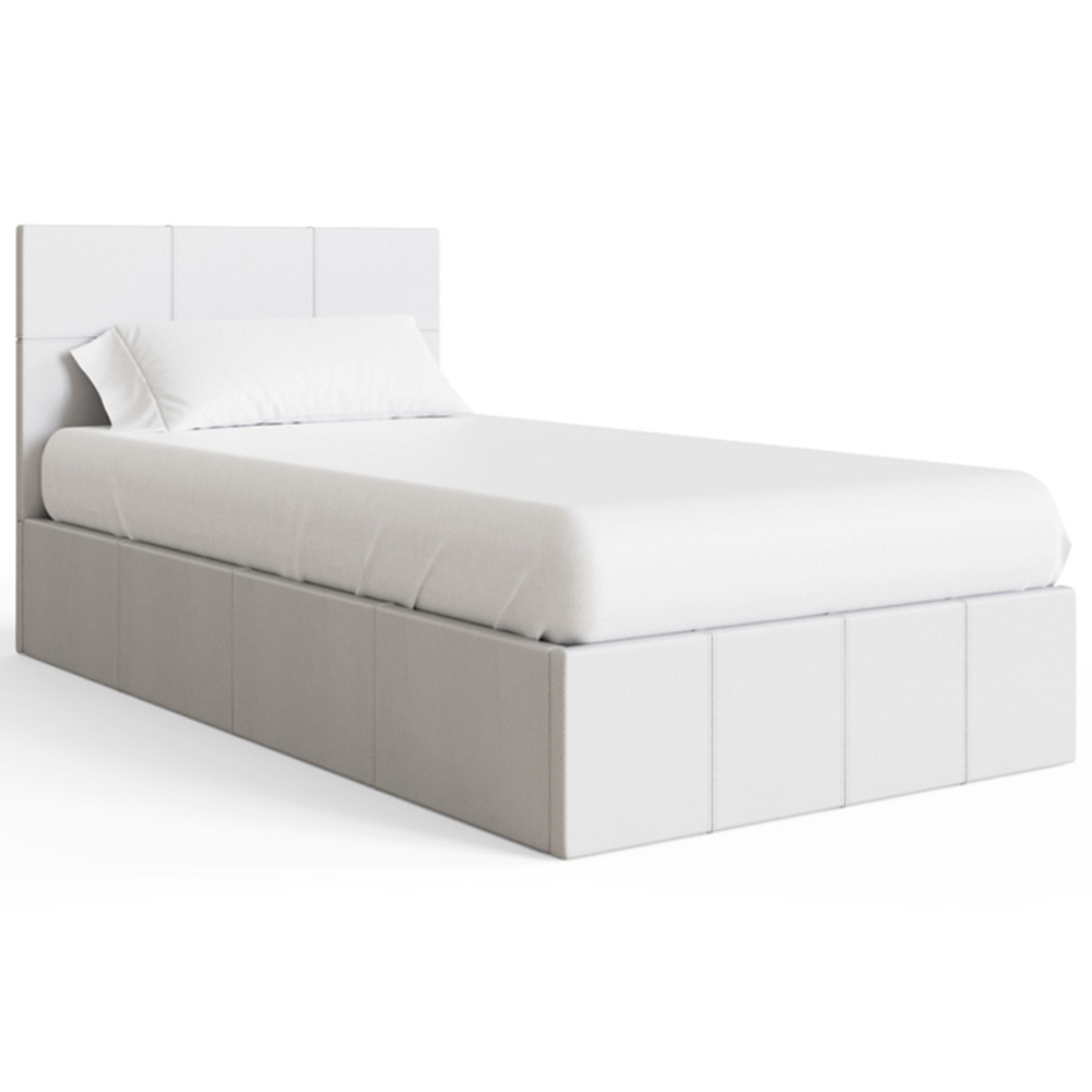 GFW Single White End Lift Ottoman Bed Image 3