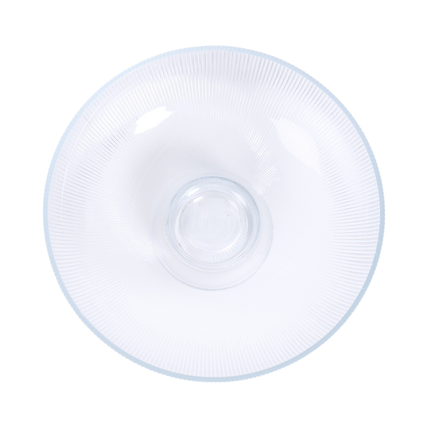 Ribbed Glass Serving Bowl Clear Image 2