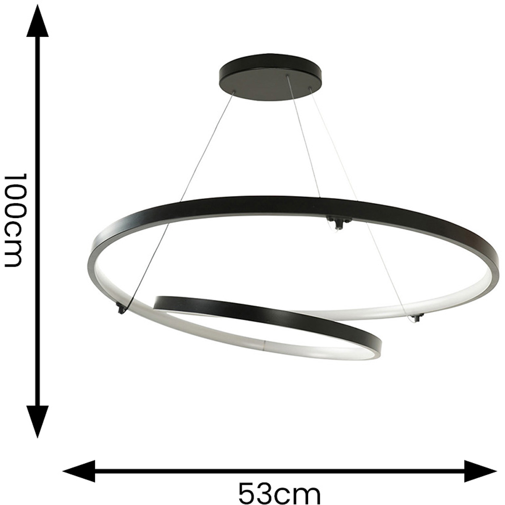 ValueLights Infinity Matt Black Loop Integrated LED Ceiling Light Image 7
