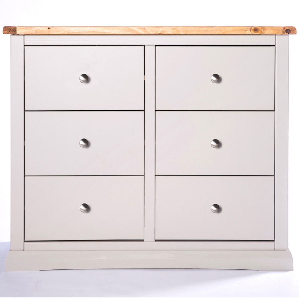 Cabinet Bits Loreo 6 Drawer Grey Chrome Knob Chest of Drawers Image 2