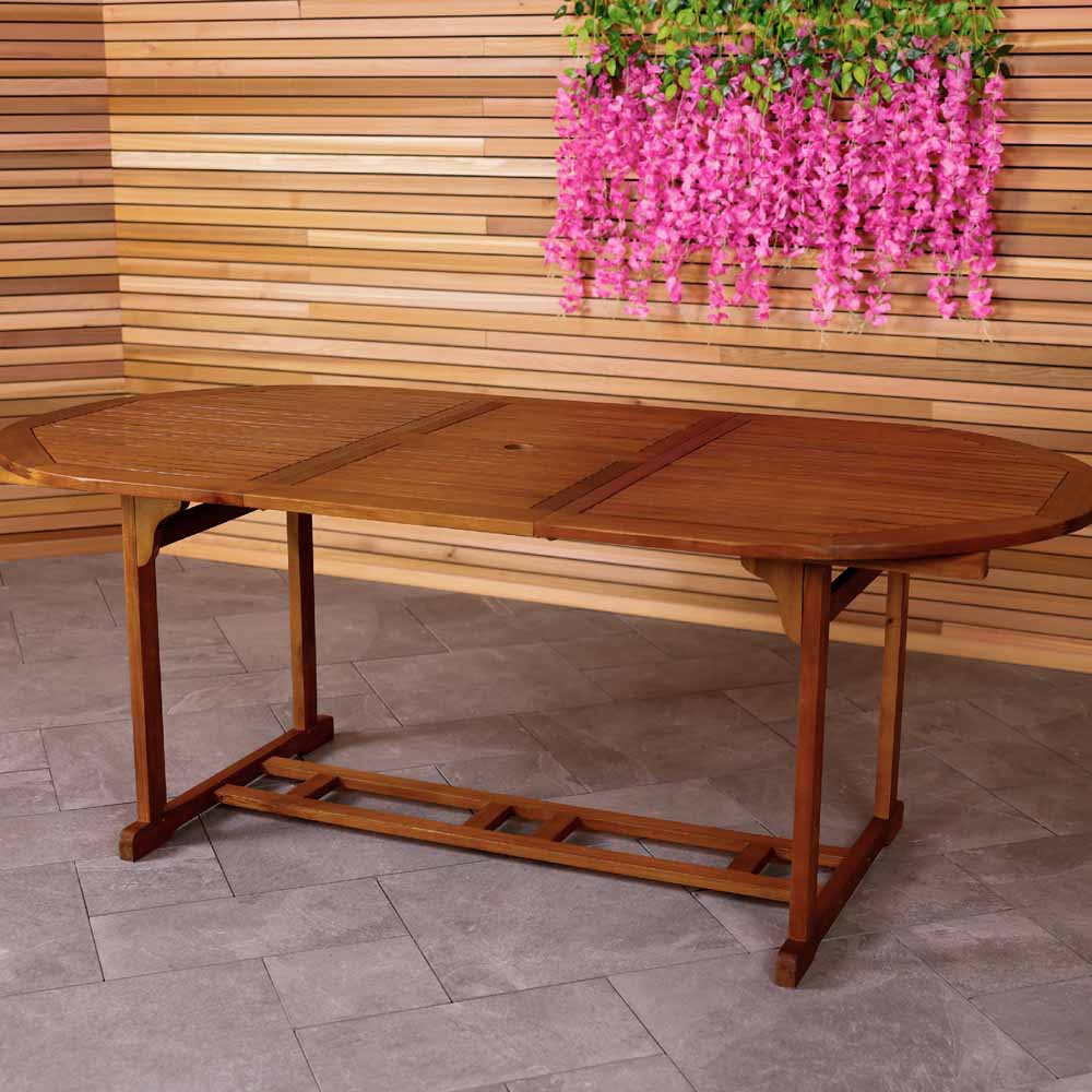 Charles Bentley Acacia 8 Seater Oval Extendable Dining Table Image 2