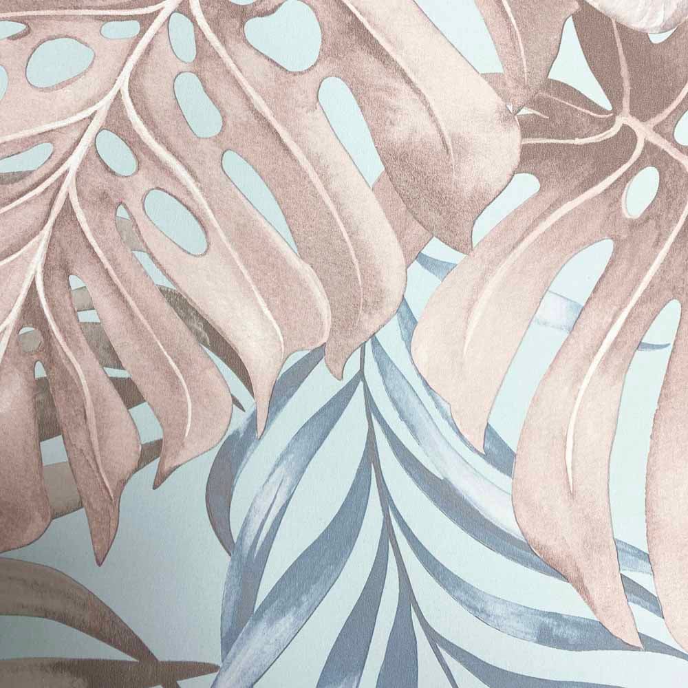 Muriva Teeva Jungle Duck Egg Wallpaper Image 3