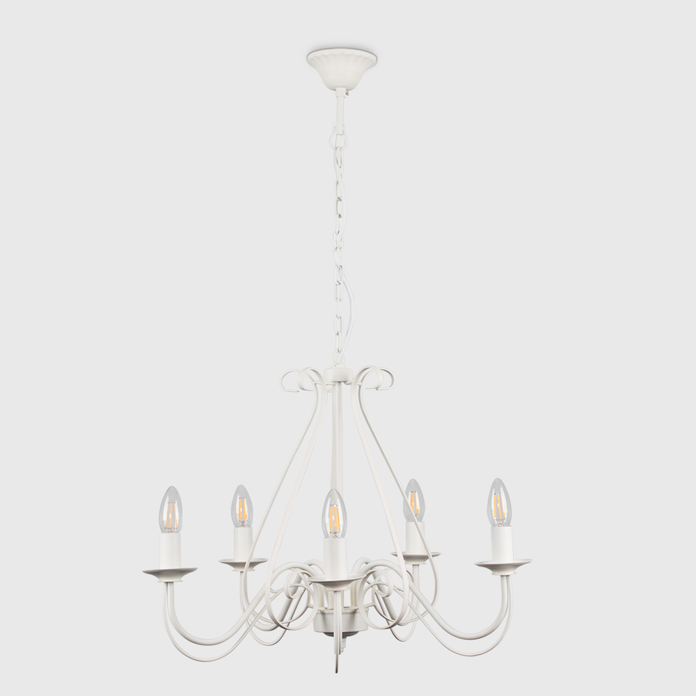 ValueLights 5 Way Ivory White Chandelier Image 3