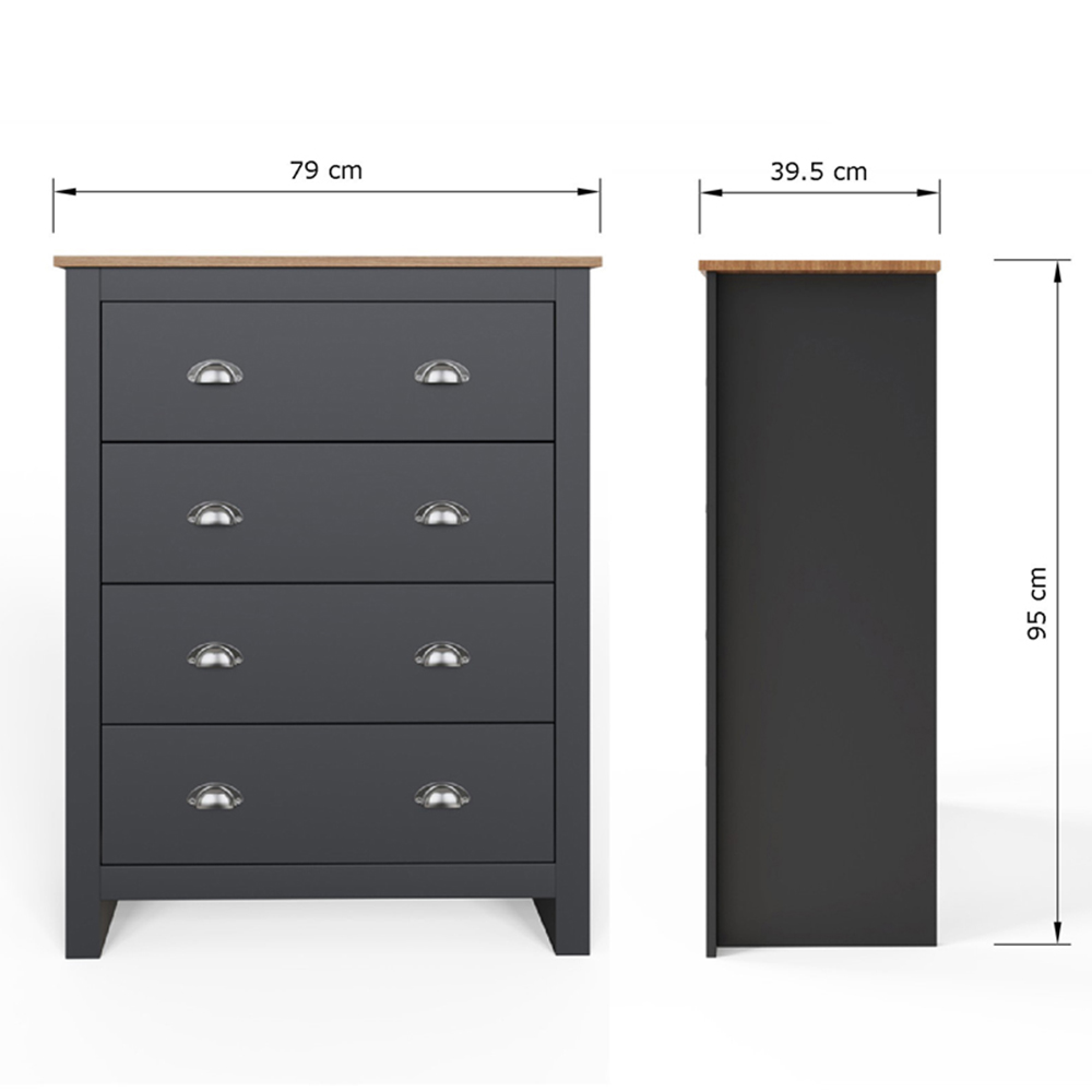 GFW Lancaster Slate Blue 4 Piece Bedroom Furniture Set Image 8