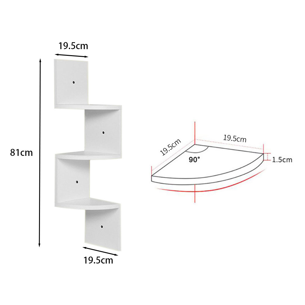 Corner Zigzag Floating Shelves White Image 4