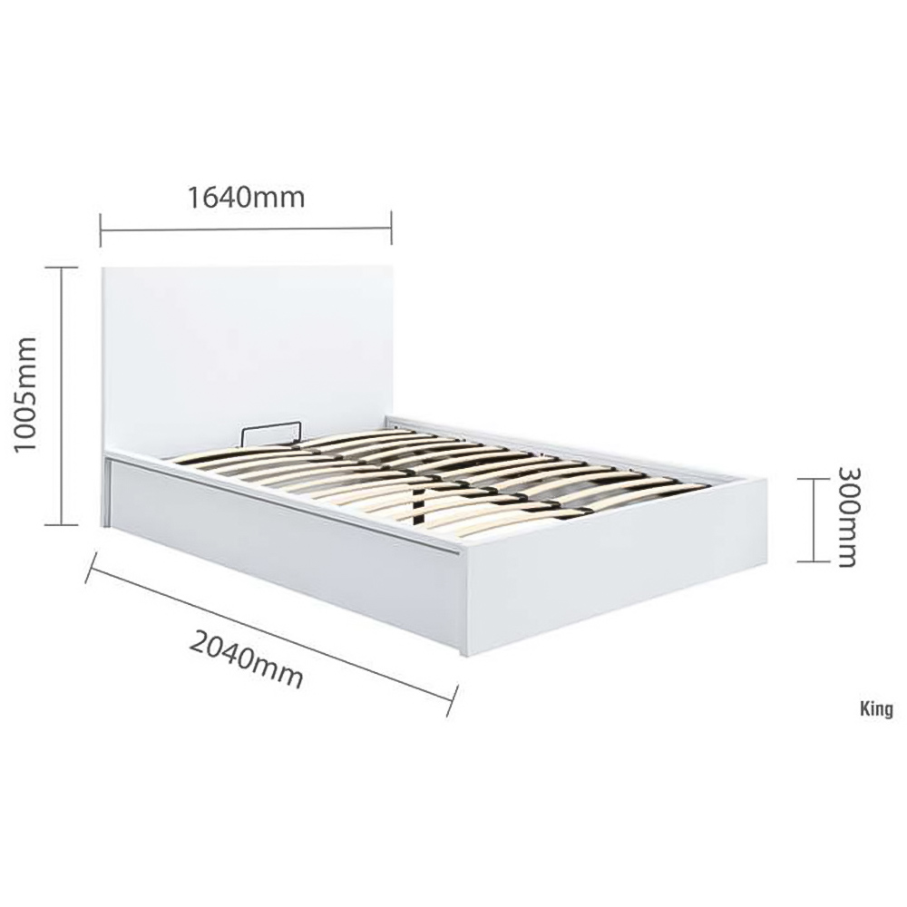 Oslo King Size White Ottoman Bed Image 9