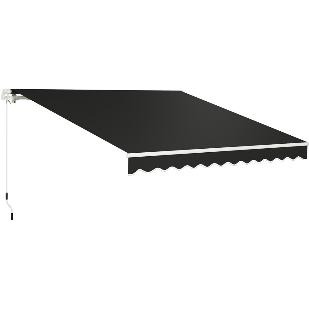 Outsunny 2.95 x 2.5m Black Retractable Awning with Crank Handle Image 2