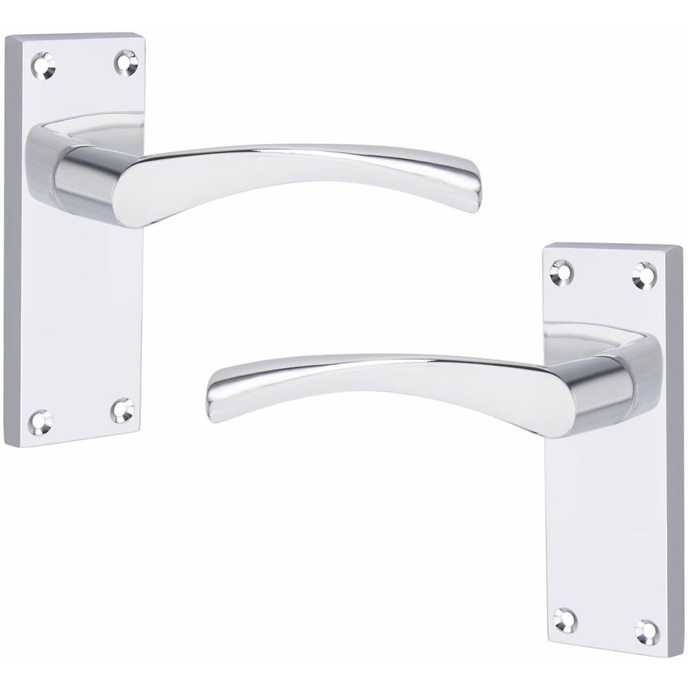 Golden Grace Polished Chrome Victorian Scroll Astrid Latch Door Handle with Hinge 120 x 40mm Image 3