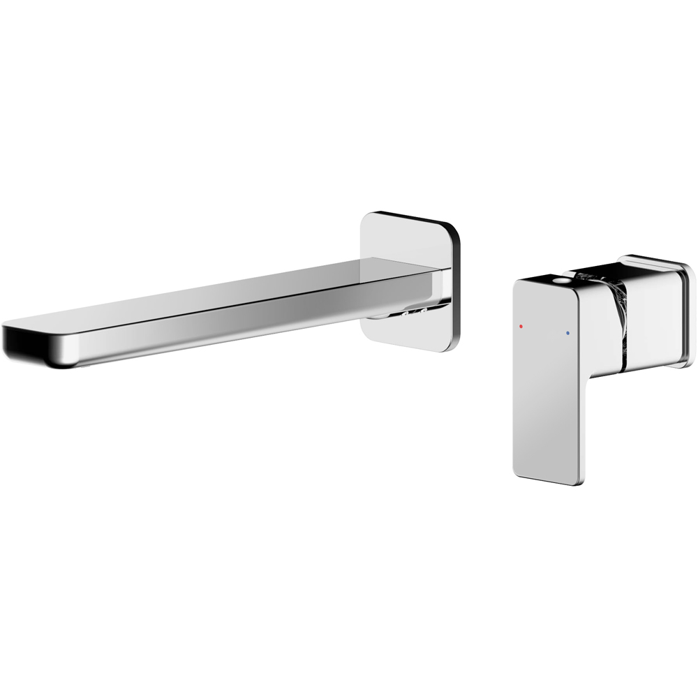 nuie Windon Chrome Wall Mounted 2 Tap Hole Basin Mixer Image 1