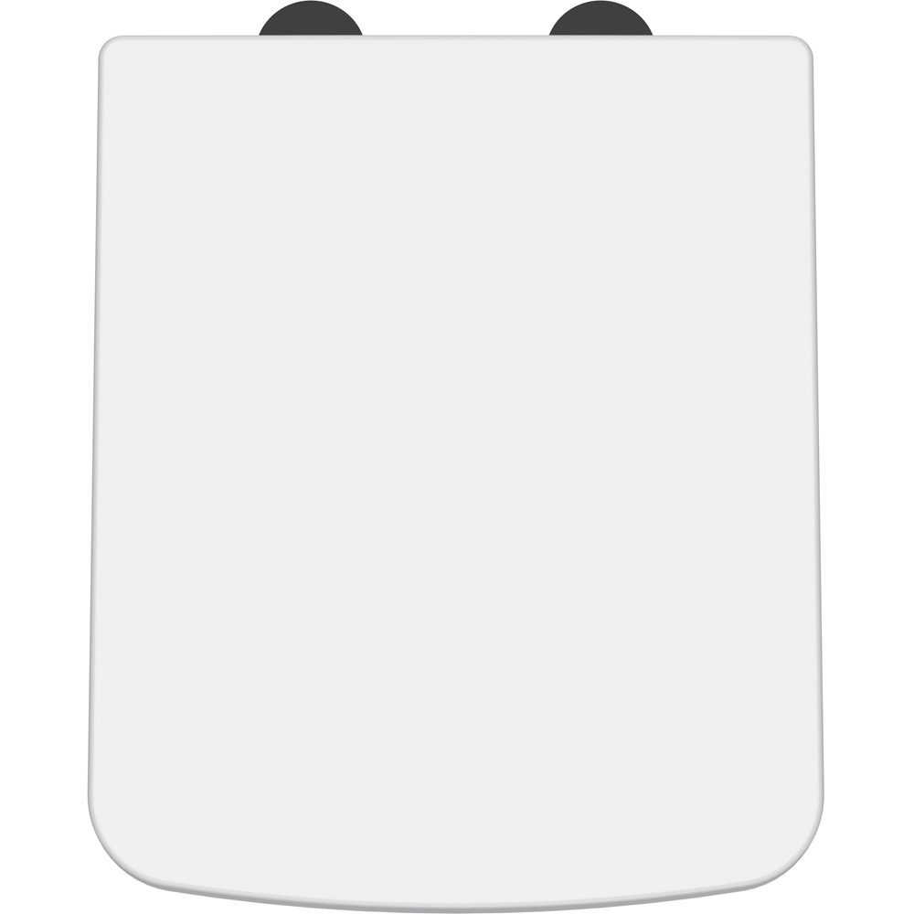 nuie White and Black Soft Close Square Toilet Seat Image 1