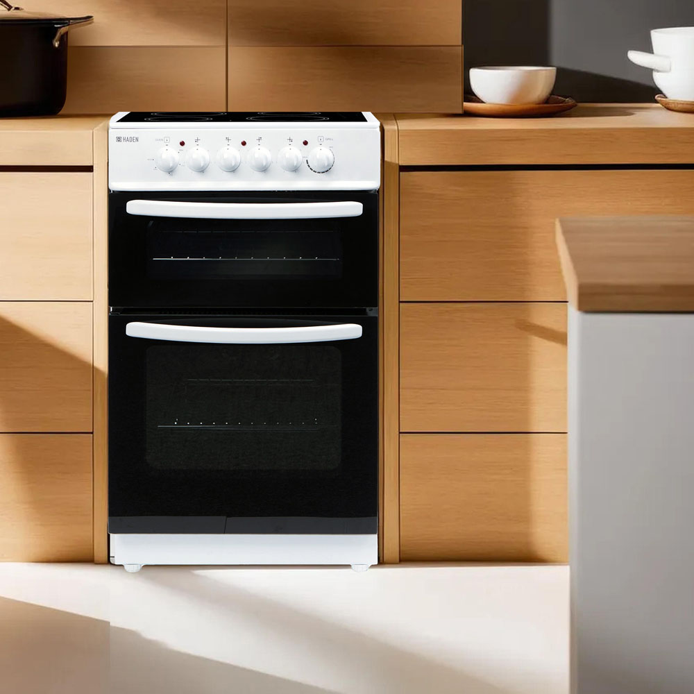 Haden HECT50W Twin Cavity 26 and 52L Static Oven Electric Cooker 50cm Image 2