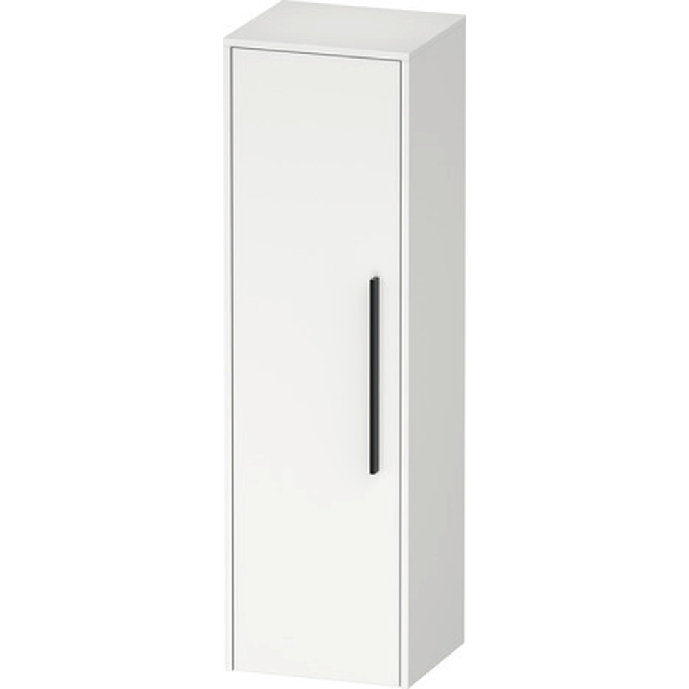 Duravit D-Code Single Left Door Matt White Semi-Tall Cabinet with Black Handle 1320 x 400mm Image 2