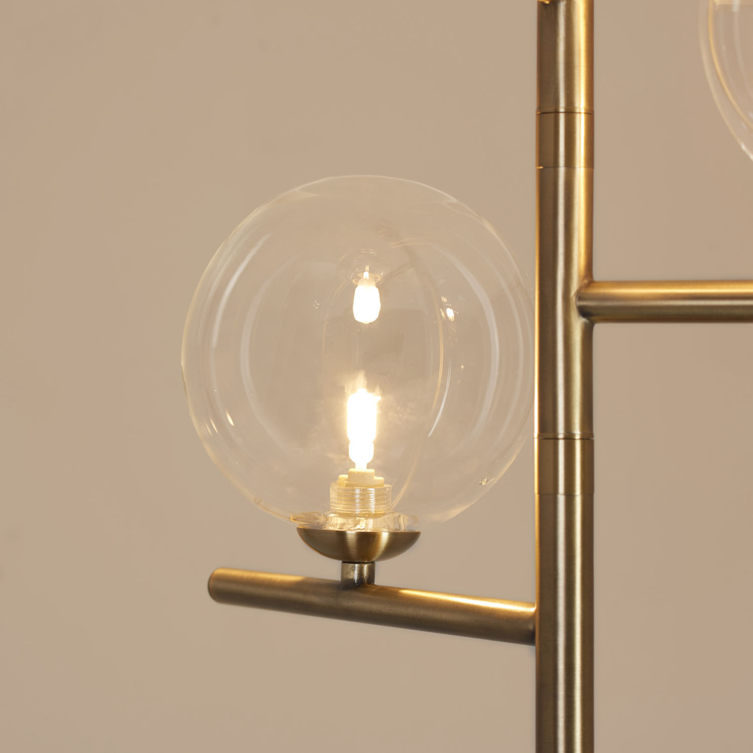 Darcie Gold and Glass 3 Light Ceiling Fitting Image 7