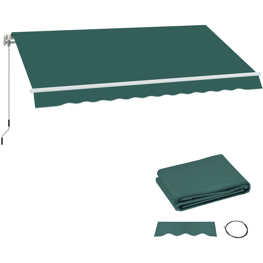 Outsunny Green Awning Replacement Canopy 3 x 2.5 m Image 1