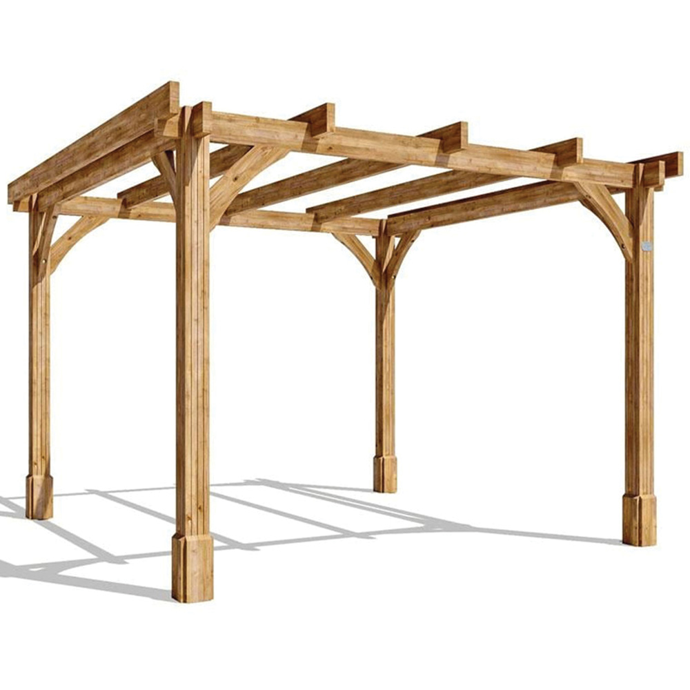 Dunster House Leviathan 3 x 3m Brown Wooden Plant Frame Pergola Image 2