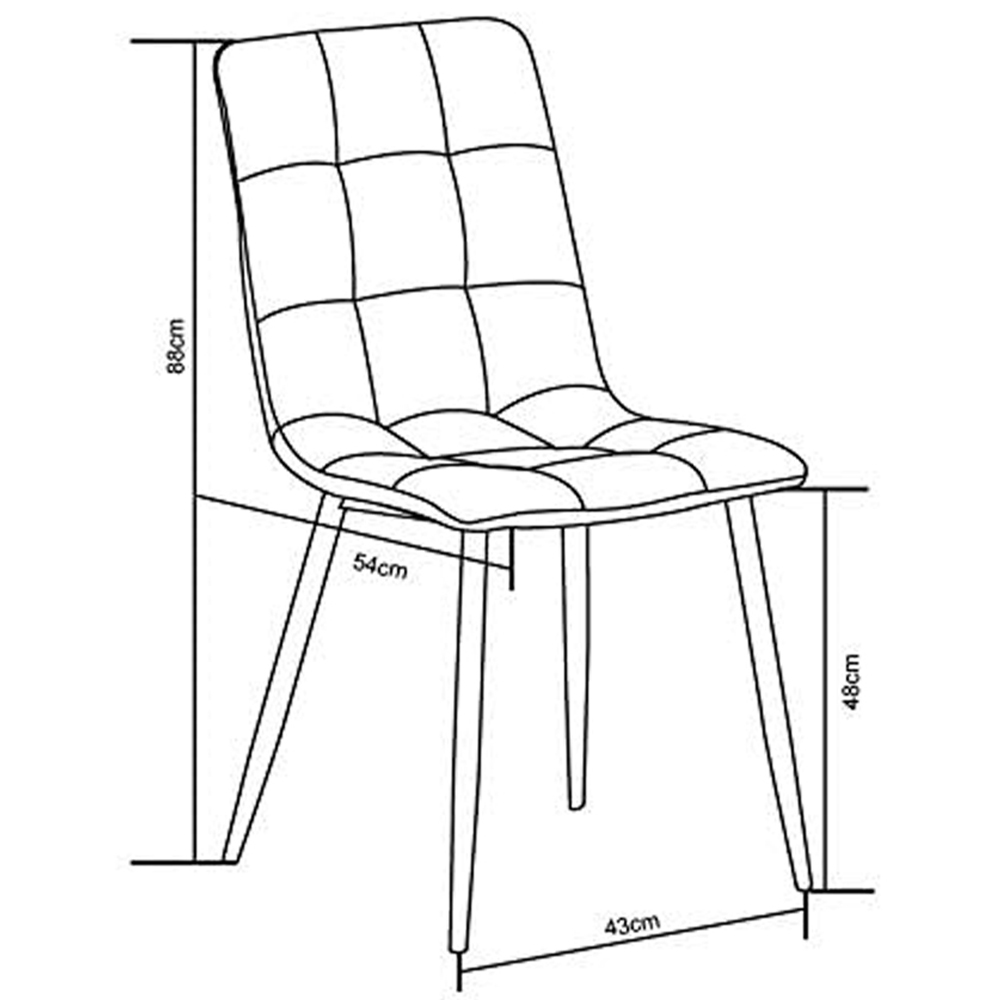 Henri Set of 2 Dark Grey Faux Suede Leather Dining Chairs Image 7