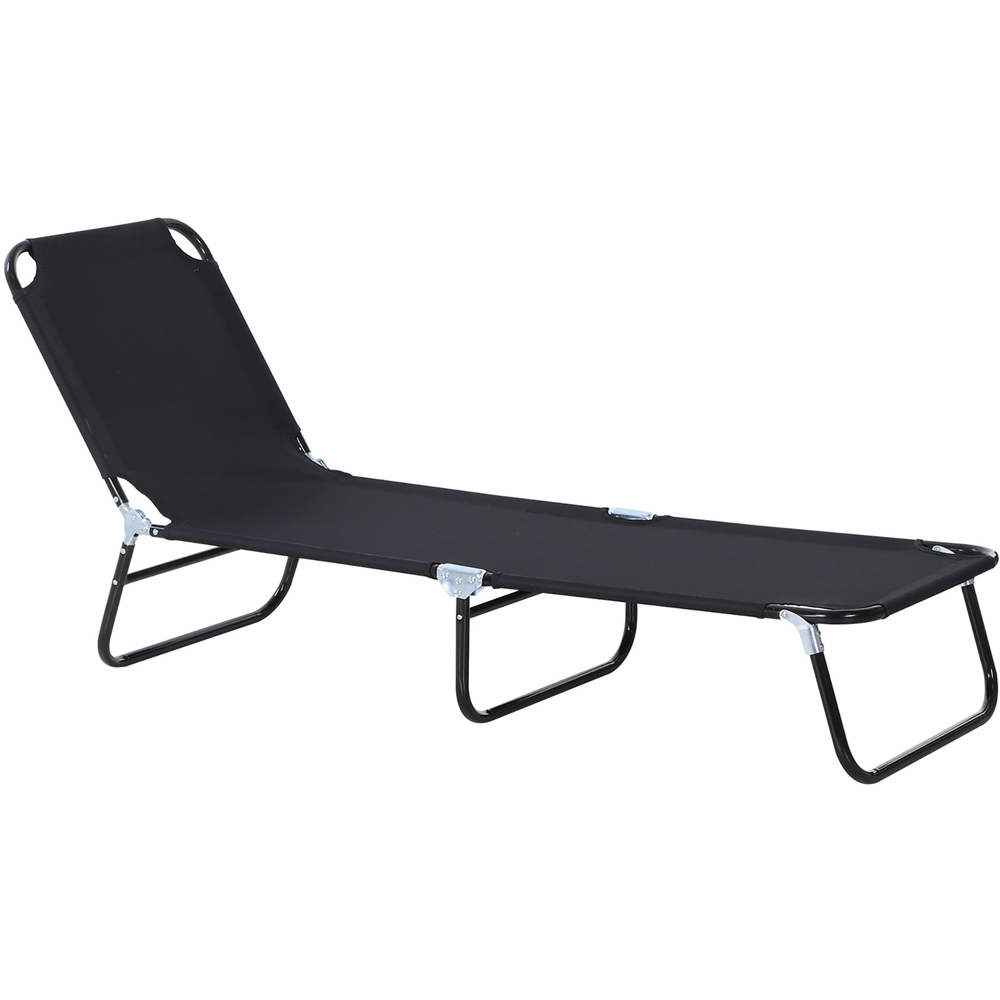Outsunny Black Portable Reclining Sun Lounger Image 2