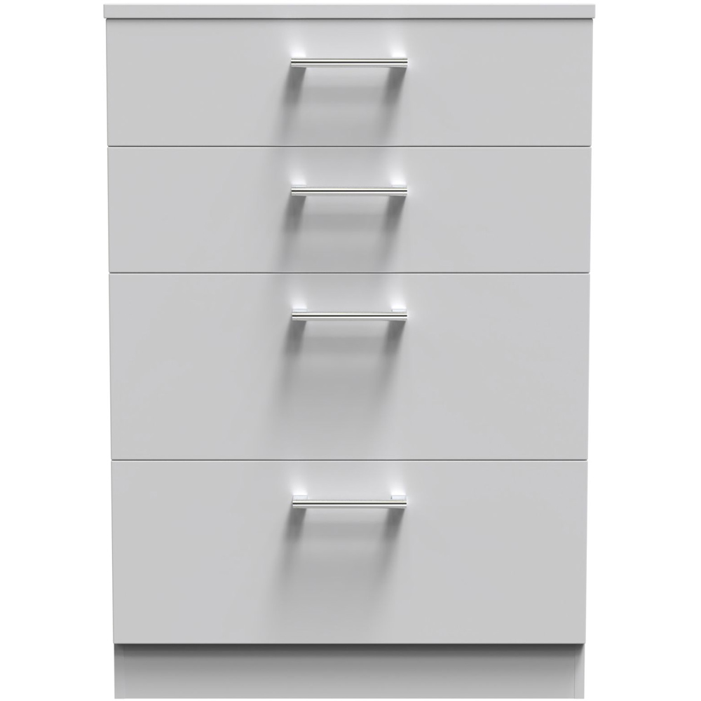 Crowndale Devon 4 Drawer Grey Matt Deep Chest of Drawers Image 3