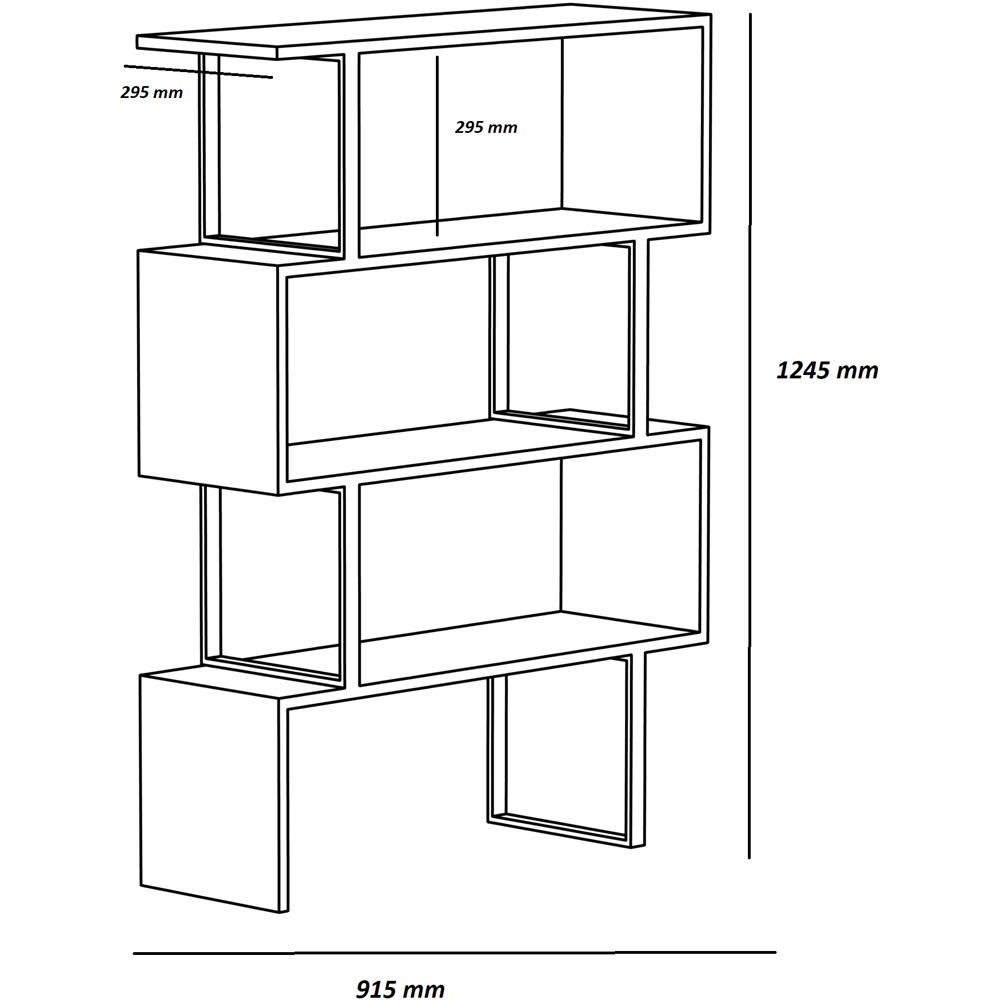 Decorotika Adriana 4 Shelf White and Yellow Geometric Bookcase Image 4