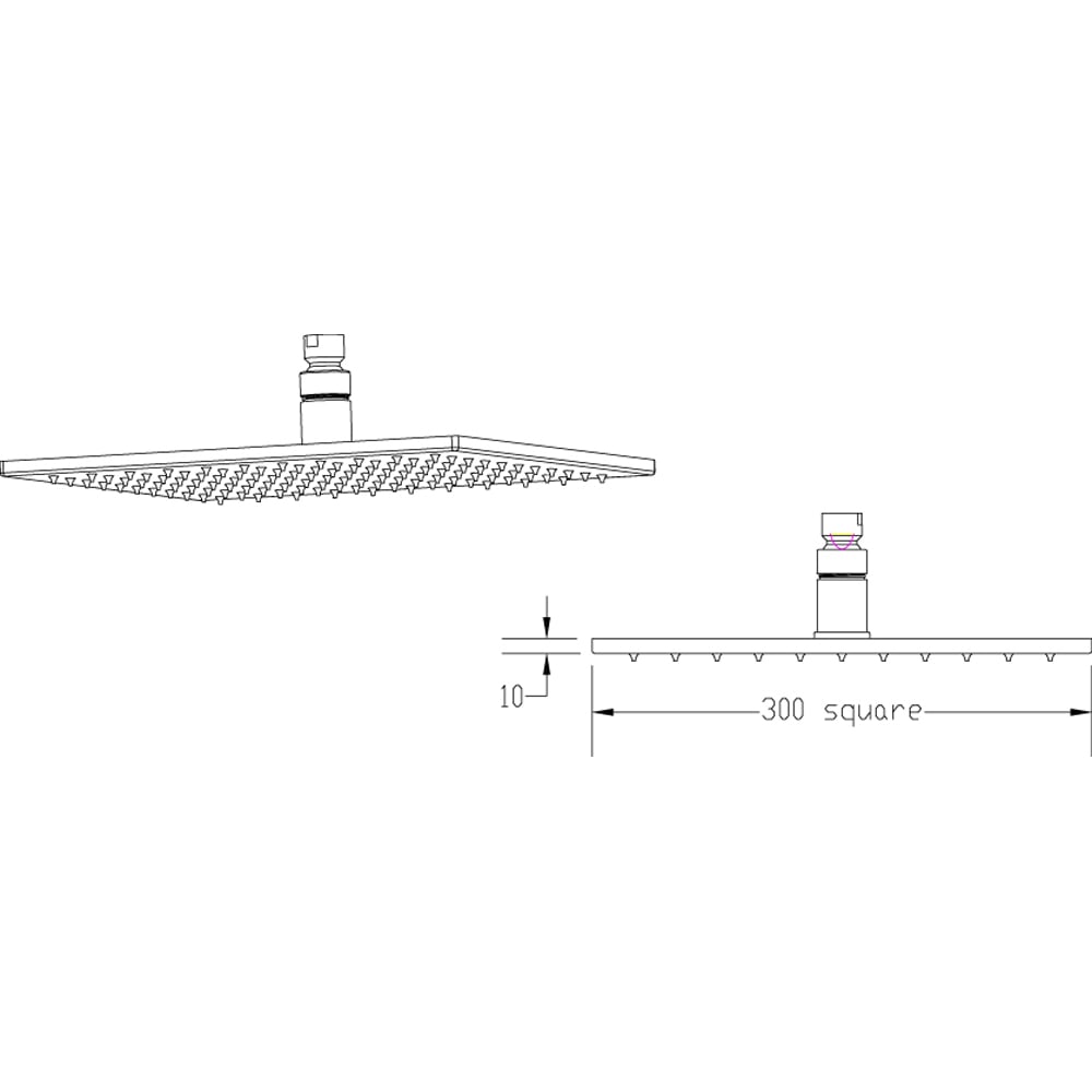 nuie Chrome Square LED Fixed Head Image 2