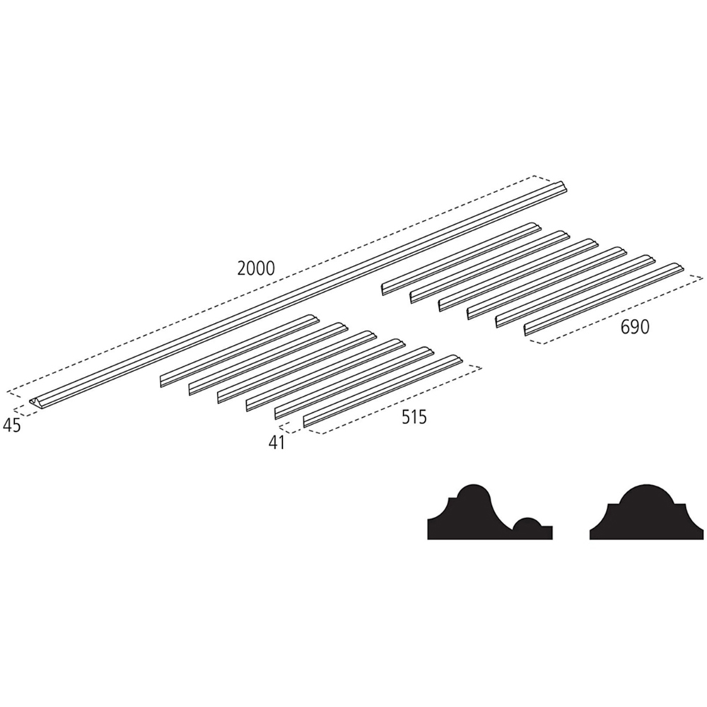 Cheshire Mouldings 13 Strip Pine Dado Wall Panel Kit 2000 x 45mm 5 Pack Image 4