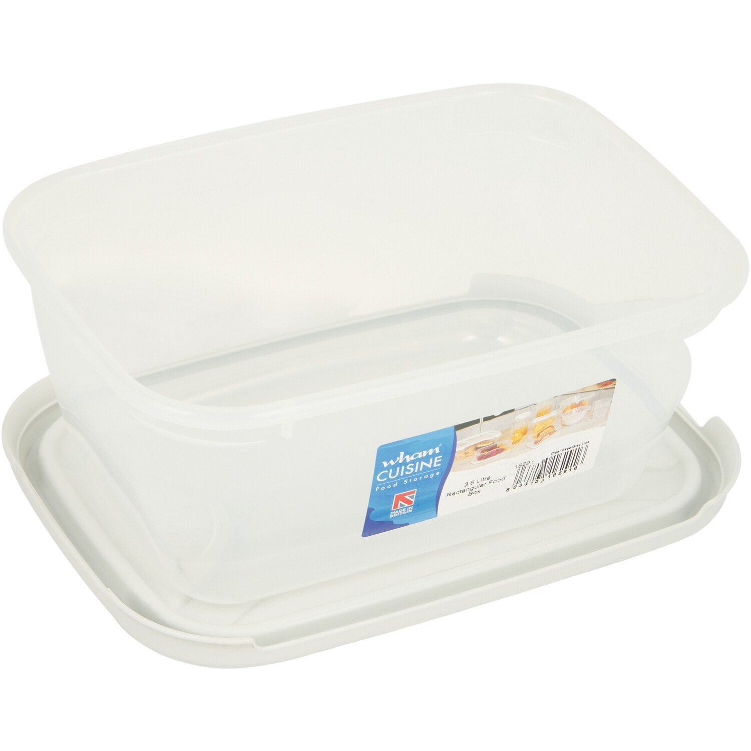 Rectangular Food Box & Lid Grey 3.6l Image 3